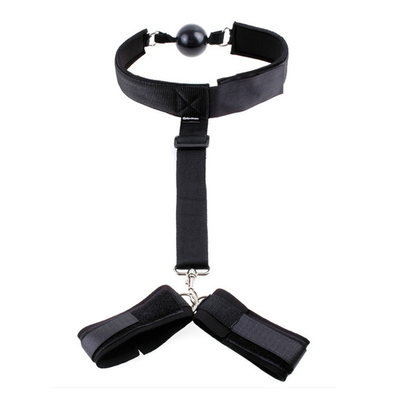 Schwarz 2 in 1 Erotik Rücken Handschellen Silikon Festkopf Oberkörper Bondage Spielzeug BDSM Paar Flirten Werkzeuge