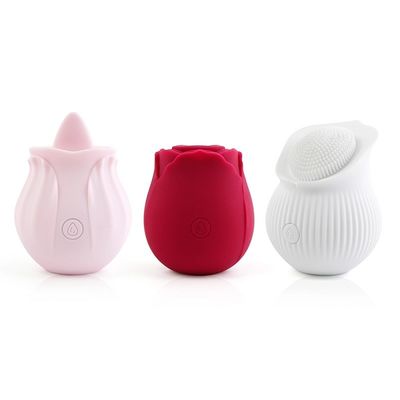 Erotischer Sexshop Rose Oral Clitoral Sucking Vibrator, wieder aufladbares wasserdichtes Clit-Sauger-Nippel-Anreger-Sexspielzeug