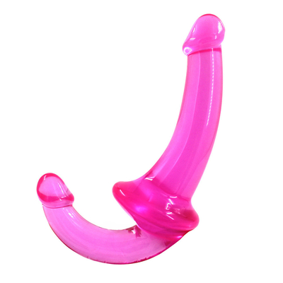 Erotische doppelseitige trägerlose Dildo-Sex-Spielzeug TPE-Penis-lesbisches Sexspielzeug