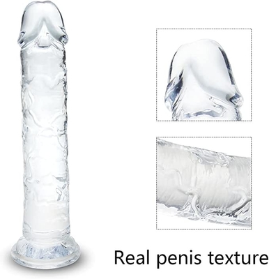 7 Zoll kleiner Dildo, weicher lebensechter Anfänger Sexspielzeug Jelly Dildo klar mit starkem Saugnapf für Frauen/Männer/Schwule