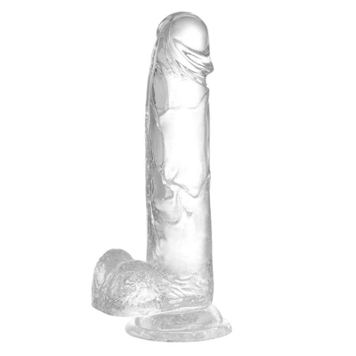 Paar Anfänger, ultraweicher, realistischer Dildo mit gebogenem Schaft und Kugeln