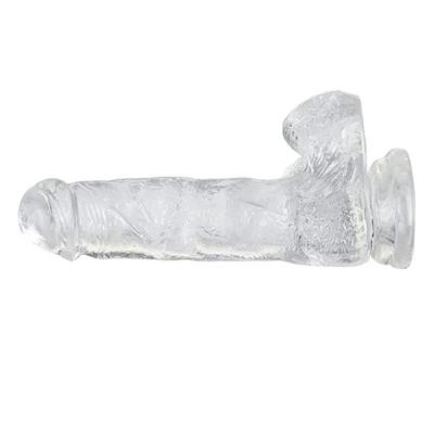 Paar Anfänger, ultraweicher, realistischer Dildo mit gebogenem Schaft und Kugeln