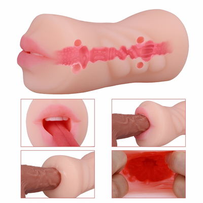 Freies Beispielrealistische Vagina Masturbator-Mundmund-Flugzeug-Schalenpocke Pussy-vertraute tiefe Kehldoppeltes Loch-Sex-Spielzeug für