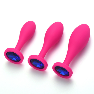 Rückgangs-wässern Versandsilikon-Analverkehr-Spielwaren Rückgangs-Entwurf schwarzer analer Massager-Kolben-Stecker-analen Stecker-Satz