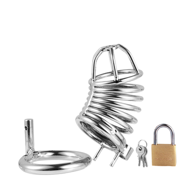Metallkeuschheit Penis Cock Cage Männer Bondage Penis Lock Keuschheit Zeit Verzögerung Käfige Gerät für Männer