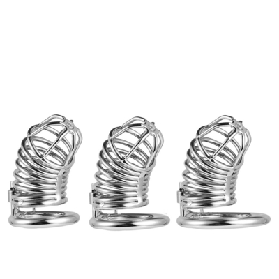 Metallkeuschheit Penis Cock Cage Männer Bondage Penis Lock Keuschheit Zeit Verzögerung Käfige Gerät für Männer