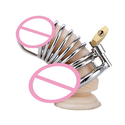 Metallkeuschheit Penis Cock Cage Männer Bondage Penis Lock Keuschheit Zeit Verzögerung Käfige Gerät für Männer