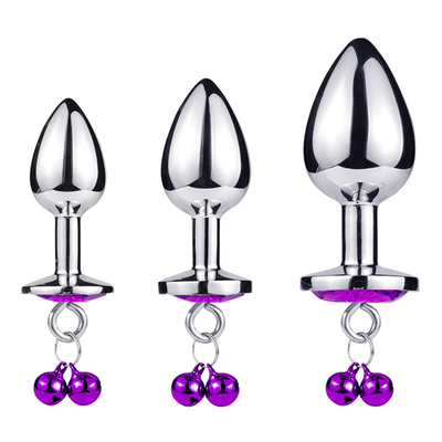 Anal-Sex-Spielzeug Stecker Hintern Edelstahl Kristall 3pcs Set Metall Anal-Stick mit Glocke