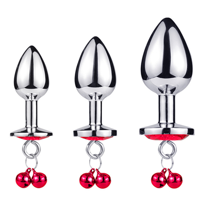 Anal-Sex-Spielzeug Stecker Hintern Edelstahl Kristall 3pcs Set Metall Anal-Stick mit Glocke