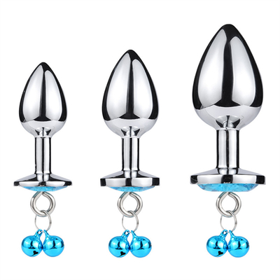 Anal-Sex-Spielzeug Stecker Hintern Edelstahl Kristall 3pcs Set Metall Anal-Stick mit Glocke