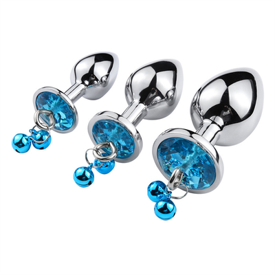 Anal-Sex-Spielzeug Stecker Hintern Edelstahl Kristall 3pcs Set Metall Anal-Stick mit Glocke