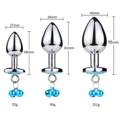 Herzförmige Glocke Ring Hintern Plug Anal Sex Spielzeug mit Kette Metall für Mann und Frau Wasserdichtes Kleingewichtsmaterial