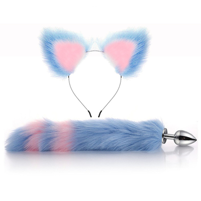 New Style Fuchs-Schwanz Anal-Plug Spielzeug, Anal-Butt-Plug, Schwanz Anal-Plug für Frauen Fancy Katze Kitty Kostüm Ohr Party Haare Kopf
