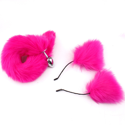 New Style Fuchs-Schwanz Anal-Plug Spielzeug, Anal-Butt-Plug, Schwanz Anal-Plug für Frauen Fancy Katze Kitty Kostüm Ohr Party Haare Kopf