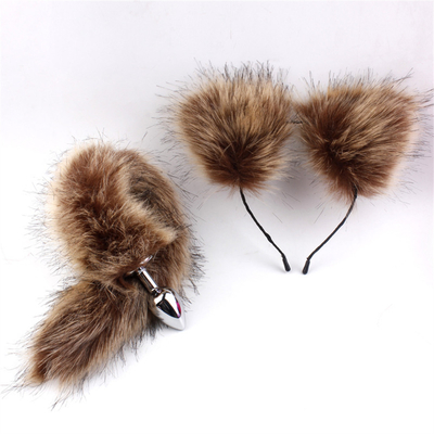 New Style Fuchs-Schwanz Anal-Plug Spielzeug, Anal-Butt-Plug, Schwanz Anal-Plug für Frauen Fancy Katze Kitty Kostüm Ohr Party Haare Kopf