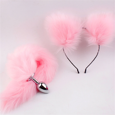 New Style Fuchs-Schwanz Anal-Plug Spielzeug, Anal-Butt-Plug, Schwanz Anal-Plug für Frauen Fancy Katze Kitty Kostüm Ohr Party Haare Kopf