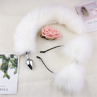 New Style Fuchs-Schwanz Anal-Plug Spielzeug, Anal-Butt-Plug, Schwanz Anal-Plug für Frauen Fancy Katze Kitty Kostüm Ohr Party Haare Kopf