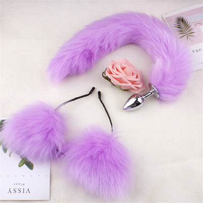 New Style Fuchs-Schwanz Anal-Plug Spielzeug, Anal-Butt-Plug, Schwanz Anal-Plug für Frauen Fancy Katze Kitty Kostüm Ohr Party Haare Kopf