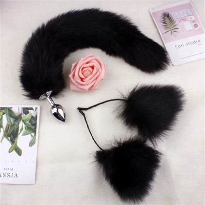 New Style Fuchs-Schwanz Anal-Plug Spielzeug, Anal-Butt-Plug, Schwanz Anal-Plug für Frauen Fancy Katze Kitty Kostüm Ohr Party Haare Kopf