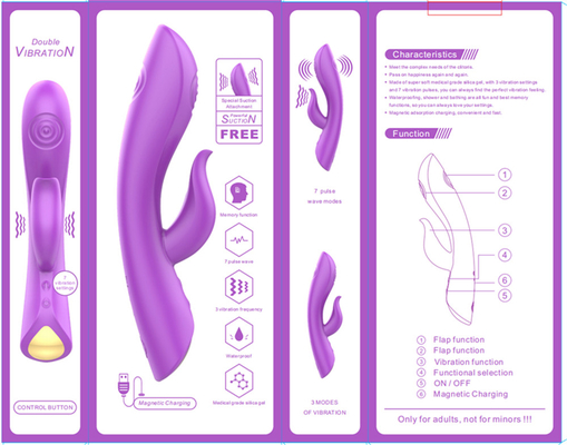 Hot Secret Recharger Vibratoren mit Doppelseiten-Tap-Funktion Vegina G Spot Rabbit Vibrator Erwachsener Sex-Spielzeug für Frauen