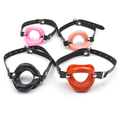 Neues Sexspielzeug für Frauen Fetisch Leder Gummi Lippen O Ring offener Mund Klappe Bondage Bindungen BDSM Sex Erotik Spielzeug