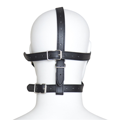 Lederkopf Blindfold Bondage Heißer Mund Hohl schwarze Kugeln PU Leder Blindfold