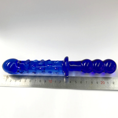 Glas Dildo Blauer Prostata-Massager Kristallglas Dildo Sexspielzeug für Frauen