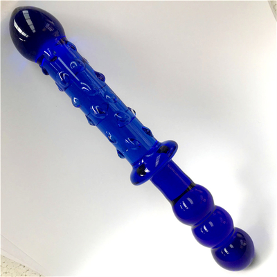 Glas Dildo Blauer Prostata-Massager Kristallglas Dildo Sexspielzeug für Frauen