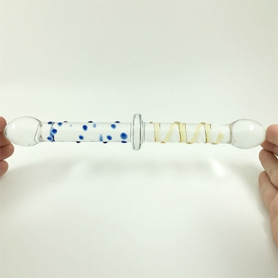 Farbenfrohe Glas-Dildos Doppelkopf-Glas-Dildos Anal-Armel-Plug großer Pyrex-Glas-Dildos für Frauen