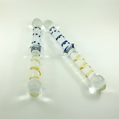 Farbenfrohe Glas-Dildos Doppelkopf-Glas-Dildos Anal-Armel-Plug großer Pyrex-Glas-Dildos für Frauen