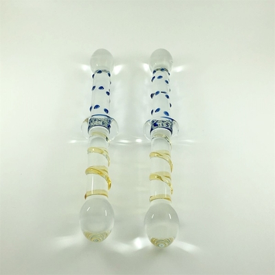Farbenfrohe Glas-Dildos Doppelkopf-Glas-Dildos Anal-Armel-Plug großer Pyrex-Glas-Dildos für Frauen