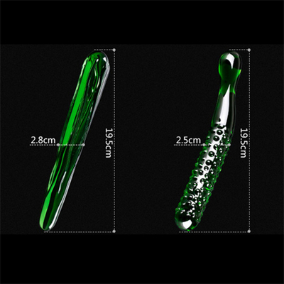 Kristallpenis Anal Arsch Plug G-Punkt Klitoris Masturbation Auberginen Glas Dildo für Frauen