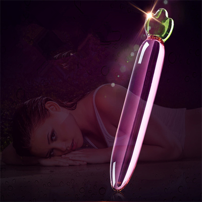 Kristallpenis Anal Arsch Plug G-Punkt Klitoris Masturbation Auberginen Glas Dildo für Frauen