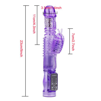 36 Mehrgeschwindigkeits-Automatischer einziehbarer Kaninchenvibrator Rotationsfunktion Vaginalvibrator für Muschi