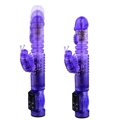 36 Mehrgeschwindigkeits-Automatischer einziehbarer Kaninchenvibrator Rotationsfunktion Vaginalvibrator für Muschi