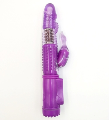 Wiederaufladbarer Antrieb Rotation G-Punkt Dildo Doppel-Pussy Kaninchen Sex Vagina Vibrator für Frauen weibliche Klitoris Sex-Spielzeug