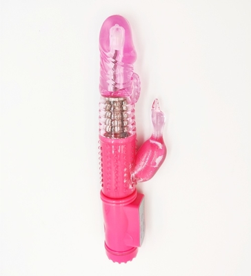 Wiederaufladbarer Antrieb Rotation G-Punkt Dildo Doppel-Pussy Kaninchen Sex Vagina Vibrator für Frauen weibliche Klitoris Sex-Spielzeug