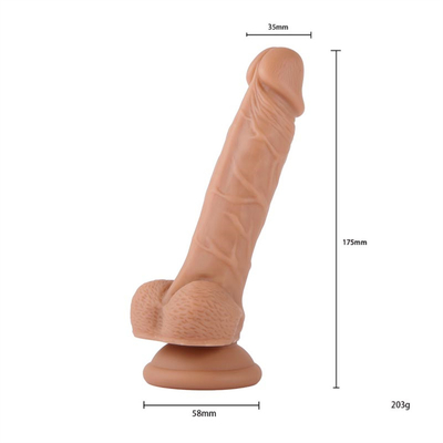 xese Farbenfrohe Flüssigkeit Silikon realistische Dildos Erwachsene Sex-Spielzeug für Frau
