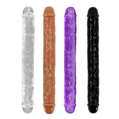 Super weich TPE Zwei-Kopf Dildo realistisches Sex-Spielzeug Penis für Frau