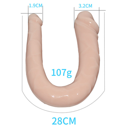 Medizinischer TPE Dildo U-förmiger Dildo Doppelkopf Penis für Frauen Masturbation