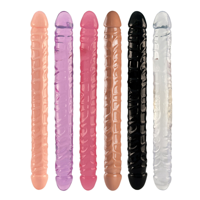 Jellies-Realistic Double Dong Erwachsene Dildo Sex-Spielzeug für Lesben wasserdichte flexible Dildo für Frauen Vaginal G-Punkt und ein