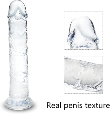 Realistischer Jelly Dildo für Anfänger, 7 Zoll Kristall G-Spot Dildos, Flexibler Penis-Schwanz mit Saugbecher für Hand-Free Pl