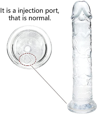 Realistischer Jelly Dildo für Anfänger, 7 Zoll Kristall G-Spot Dildos, Flexibler Penis-Schwanz mit Saugbecher für Hand-Free Pl