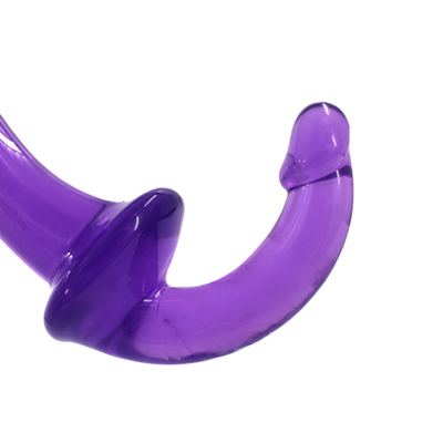 Erotische doppelte Enden hohe Transparenz TPE Penis Strapon Penis Lesbisches Sexspielzeug Strapless Dildo