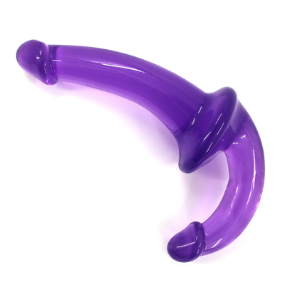 Erotische doppelte Enden hohe Transparenz TPE Penis Strapon Penis Lesbisches Sexspielzeug Strapless Dildo
