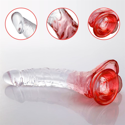 Soft Jelly künstlicher Penis unterschiedliche Größen Dick Spielzeug für Erwachsene bunter Kristall Gummi Penis großer realistischer Dildo für Wom