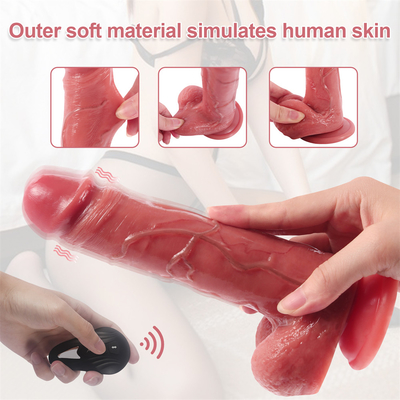 Drahtloser enormer Dildos-Saugnapf-Penis-Intimitäts-FernsteuerungsPhallus großes realistisches Dildo-Vibrator-Sexspielzeug für Erwachsenen W