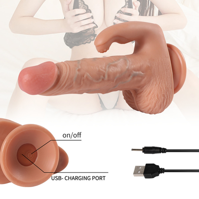 Fernbedienung Vibration Große Größe Erwärmter künstlicher Penis und Vibrator Erwachsener Lesbisches Sexspielzeug Weibliches Dildo
