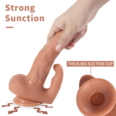 Fernbedienung Vibration Große Größe Erwärmter künstlicher Penis und Vibrator Erwachsener Lesbisches Sexspielzeug Weibliches Dildo