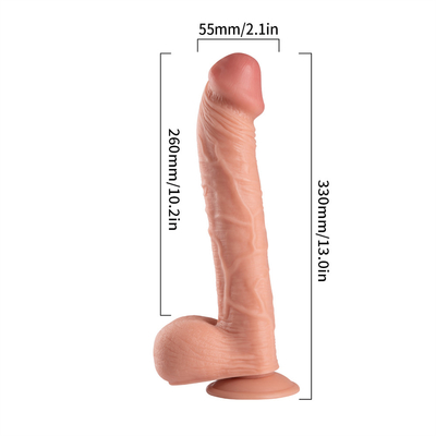 12 Zentimeter großer, schwarzer Riesen Dildo realistisch für Frauen Sex, PVC Dildo mit starkem Saugbecher